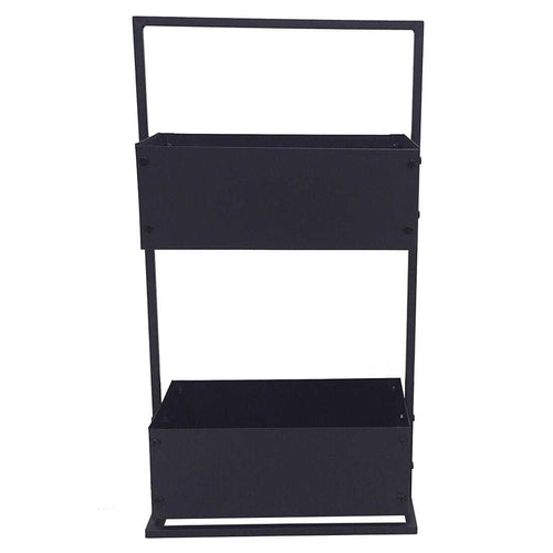 Bakside av Blomsterkrukke 40x20x74cm jern svart
