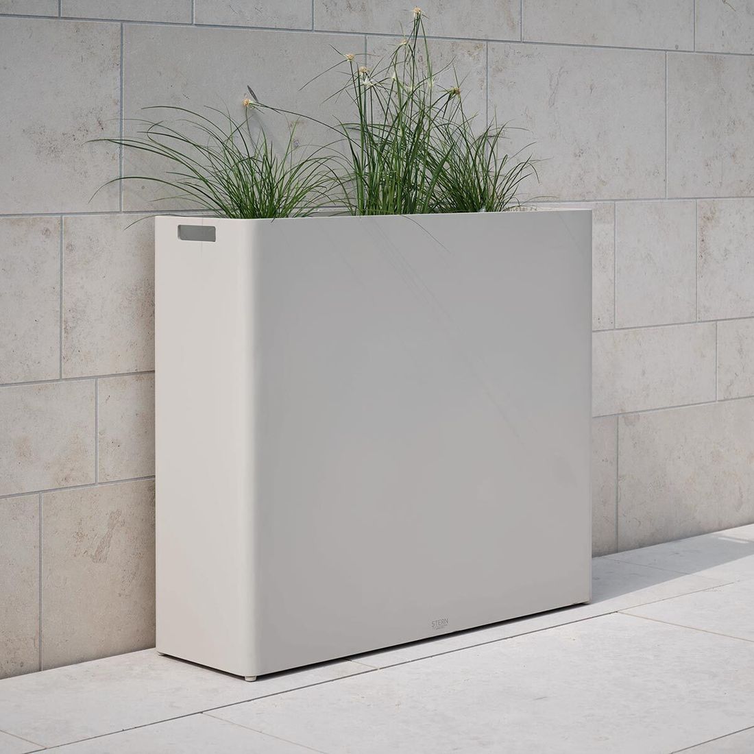 Blomsterkrukke aluminium 80x25x70 cm greige - Stern forfra
