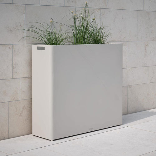 Blomsterkrukke aluminium 80x25x70 cm greige - Stern forfra