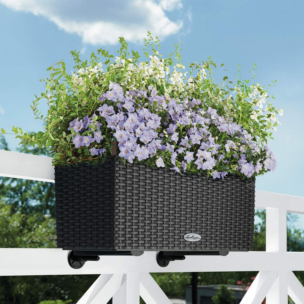 Sidevisning av Blomsterkrukke Balconera 50 granitt plast