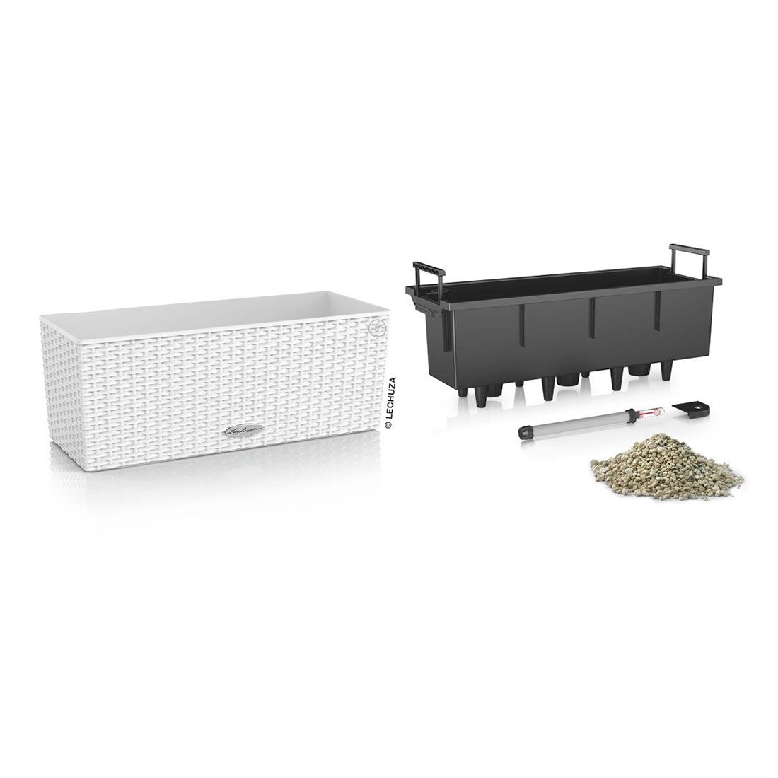Detalj av Blomsterkrukke Balconera 50 hvit plast 50 cm