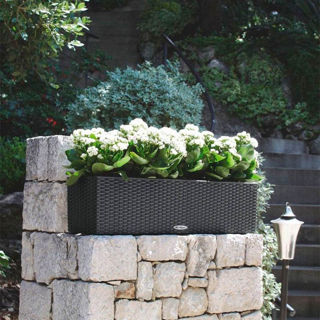 Blomsterkrukke Balconera 80 granitt plast bakside