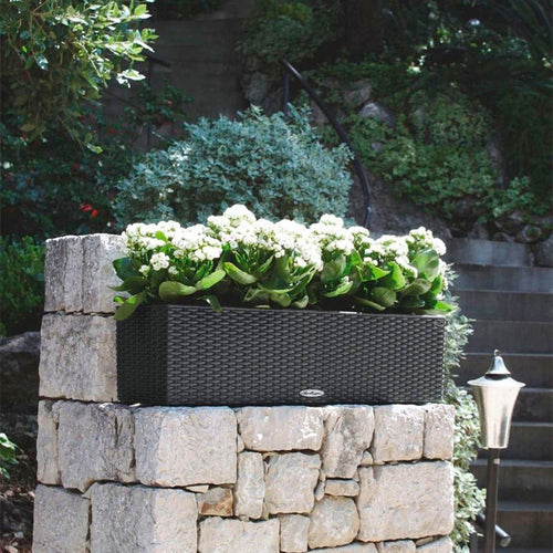 Blomsterkrukke Balconera 80 granitt plast bakside