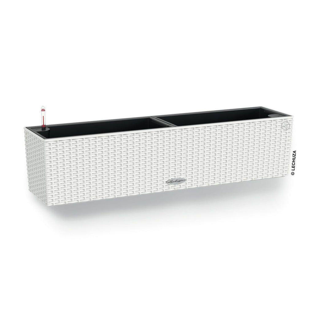 Blomsterkrukke Balconera 80 hvit plast 79 cm bakside