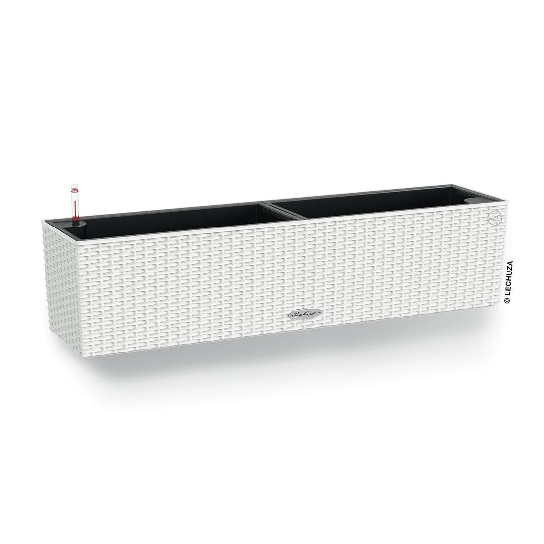 Blomsterkrukke Balconera 80 hvit plast 79 cm bakside