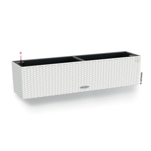 Blomsterkrukke Balconera 80 hvit plast 79 cm bakside