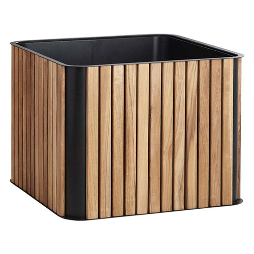 Blomsterkrukke Combine resirkulert teak/aluminium 53x53cm forside