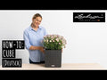 Blomsterkrukke Cube 50x50x50 cm plast granitt forfra