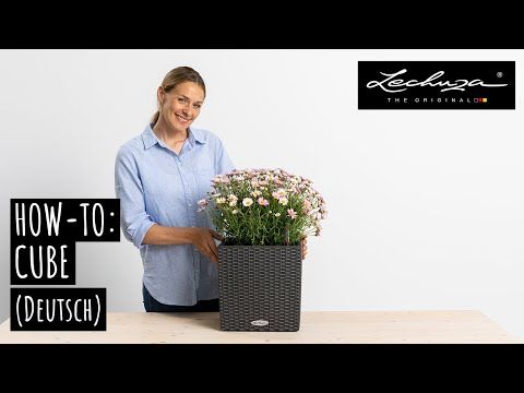 Blomsterkrukke Cube 50x50x50 cm plast granitt forfra