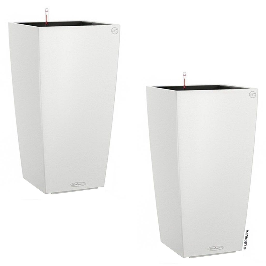 Blomsterkrukke Cubico 2-delers sett 40x40x75 cm hvit bakside