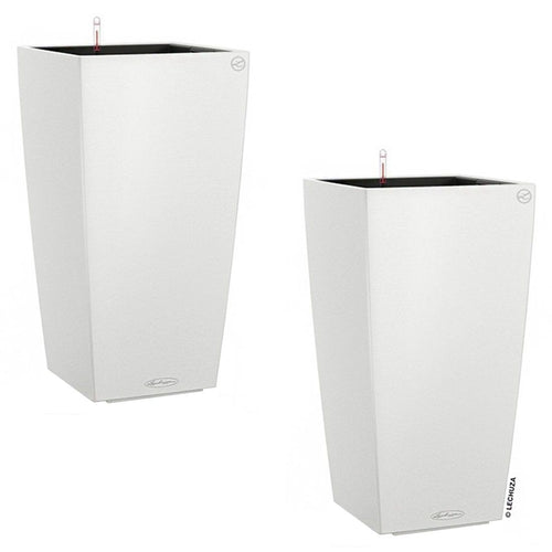 Blomsterkrukke Cubico 2-delers sett 40x40x75 cm hvit bakside