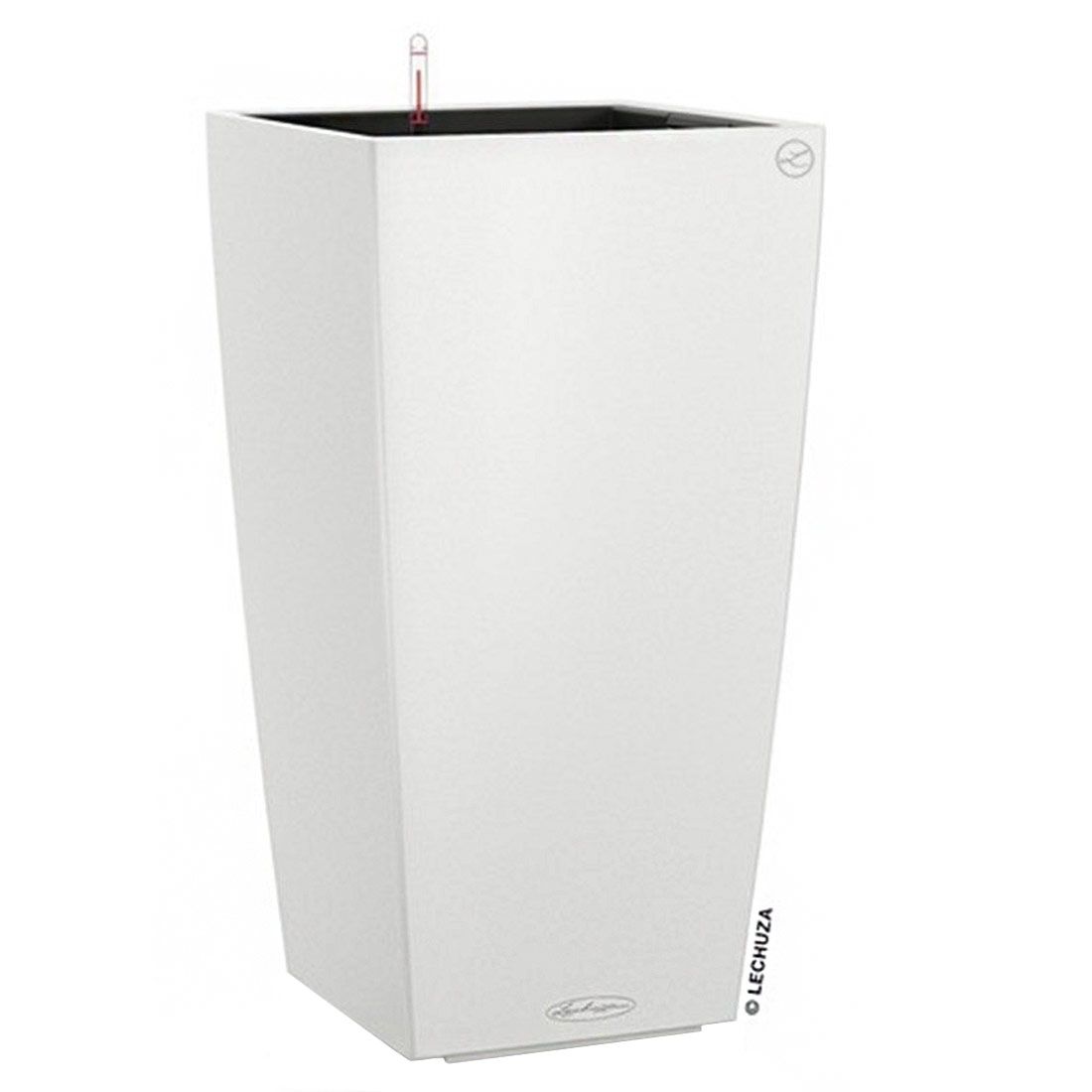 Blomsterkrukke Cubico 2-delers sett 40x40x75 cm hvit detalj