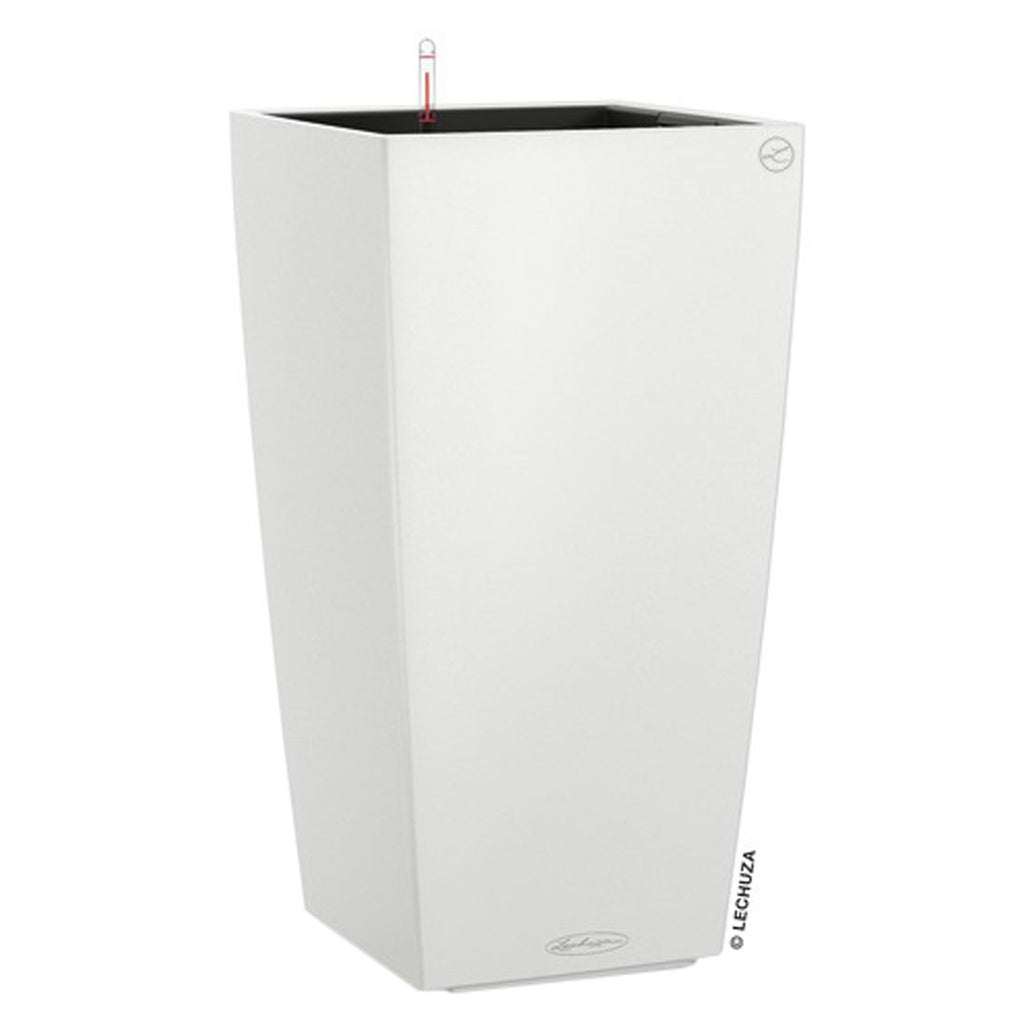 Blomsterkrukke Cubico 30x30x56 cm plast hvit bakside