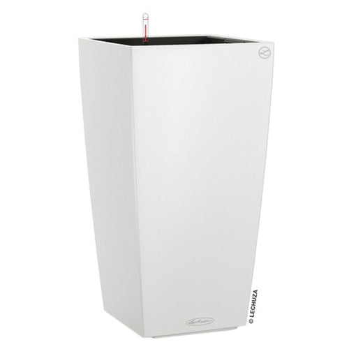 Blomsterkrukke Cubico 30x30x56 cm plast hvit bakside
