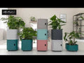 Blomsterkrukke Pila Planter 35x35 cm skifergrå plast forfra