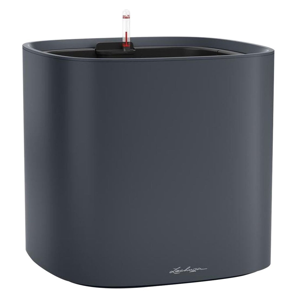 Blomsterkrukke Pila Planter 35x35 cm skifergrå plast bakside