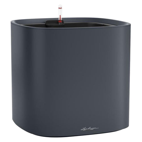 Blomsterkrukke Pila Planter 35x35 cm skifergrå plast bakside