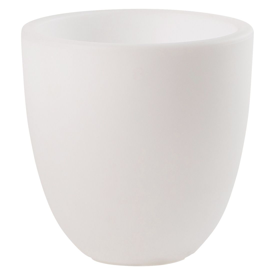 Blomsterkrukke Pro Curvy S med LED hvit forfra
