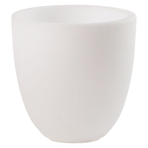 Blomsterkrukke Pro Curvy S med LED hvit forfra