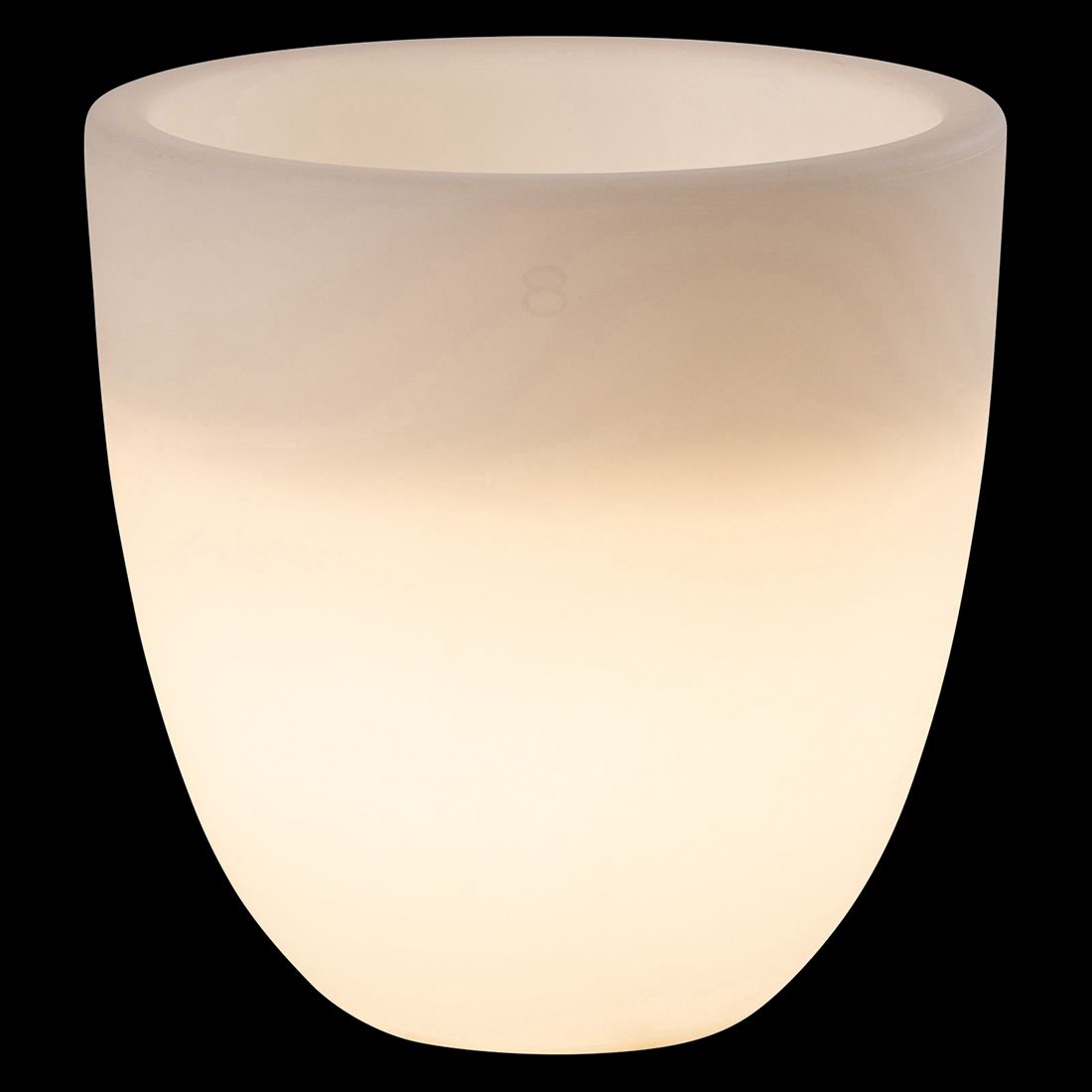 Detaljbilde av Blomsterkrukke Pro Curvy S med LED hvit