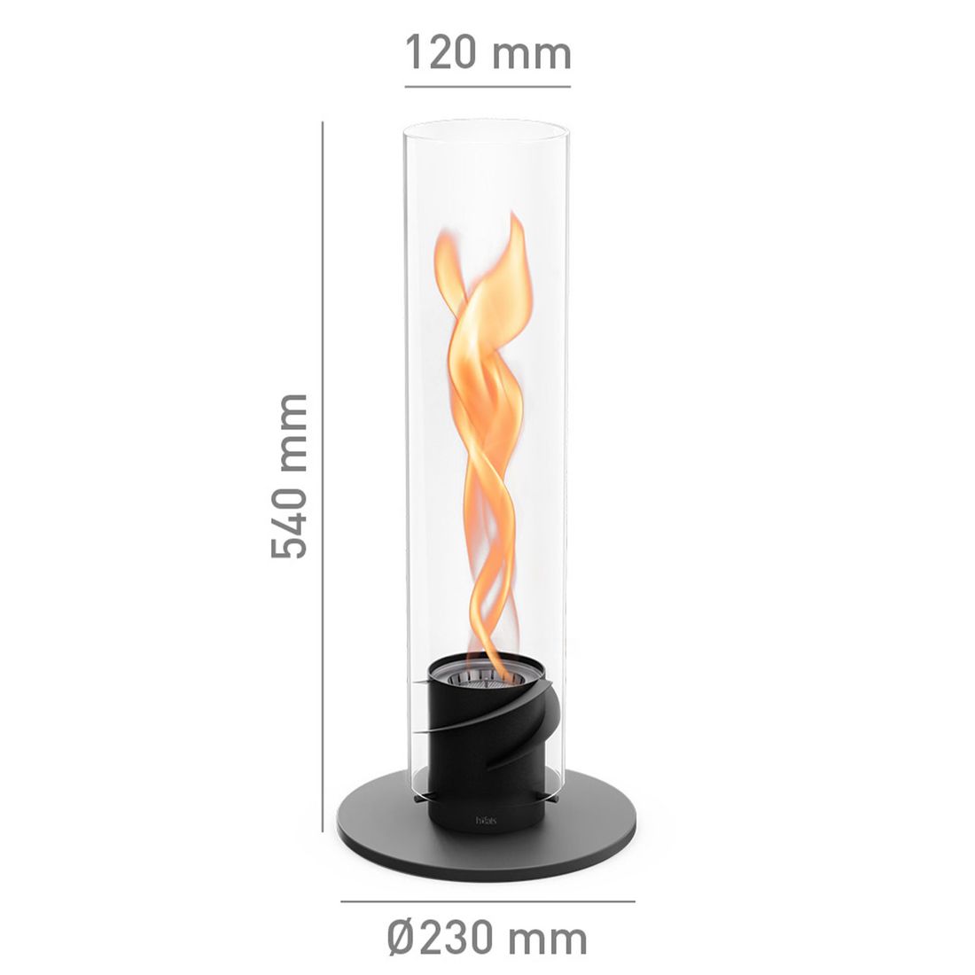 Bordild Spin 1200 med flammevirvel i dagslys