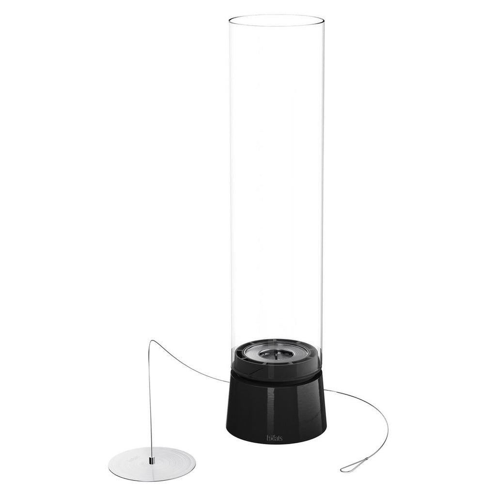 Detalj av bordild SPIN Air 900 Ø10,6 cm svart jern glassylinder