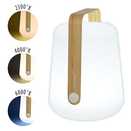 Bordlampe ute Balad 38 cm bambus, dimmbar detalj