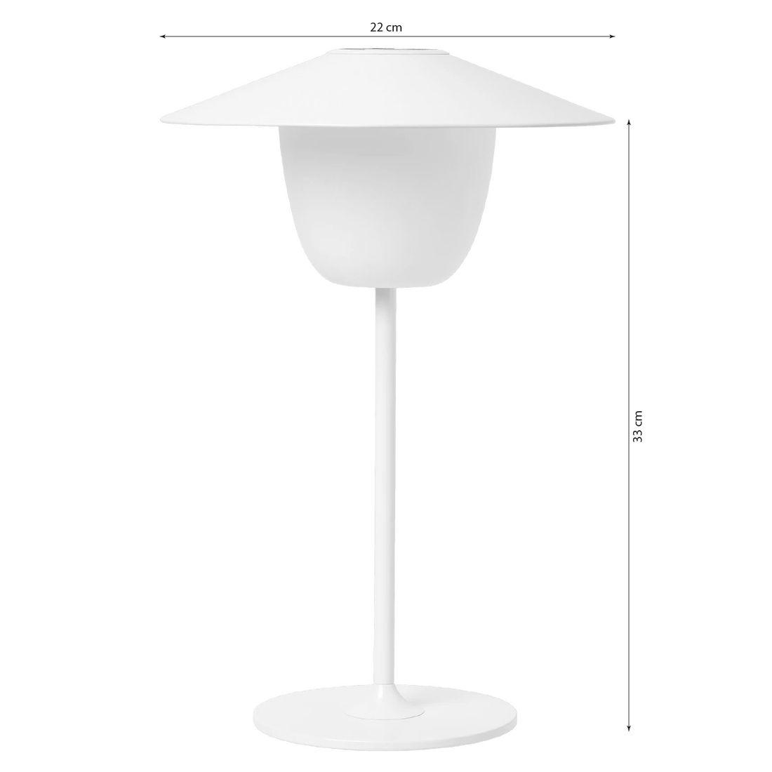 Bordlampe ute Ani Lamp LED aluminium Ø22 cm montert på bord