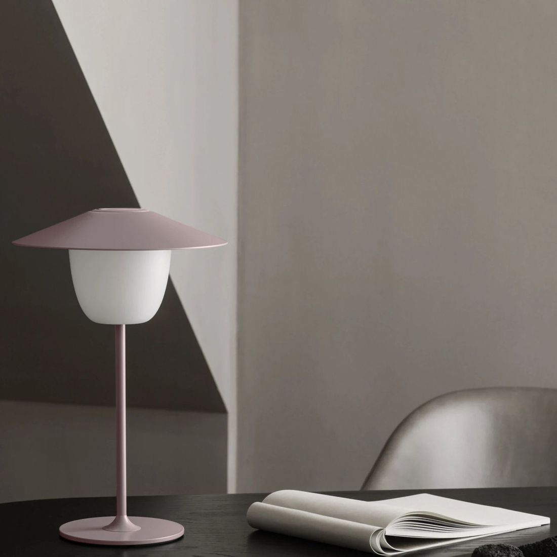 Bordlampe ute Ani LED aluminium Ø22 cm bark detalj