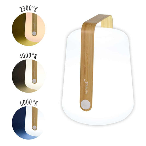 Detalj av Bordlampe ute Balad 25 cm bambus, dimmbar