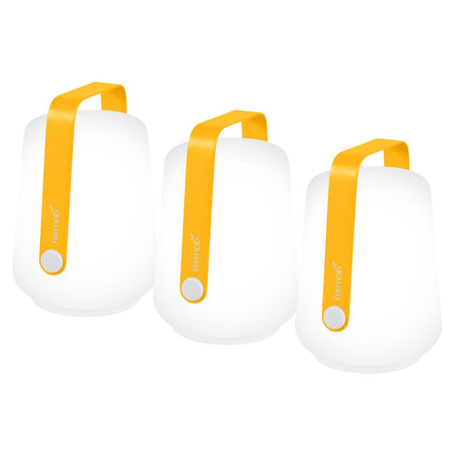 Bordlampe ute Balad 3-er sett dimmbar aluminium i honningfarge