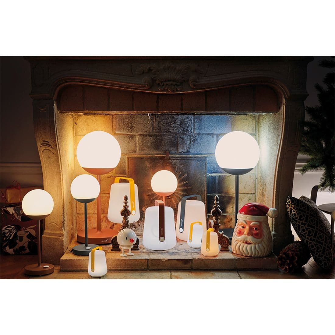 Nærbilde av aluminiumshåndtak på Bordlampe ute Balad 38 cm aluminium, dimmbar