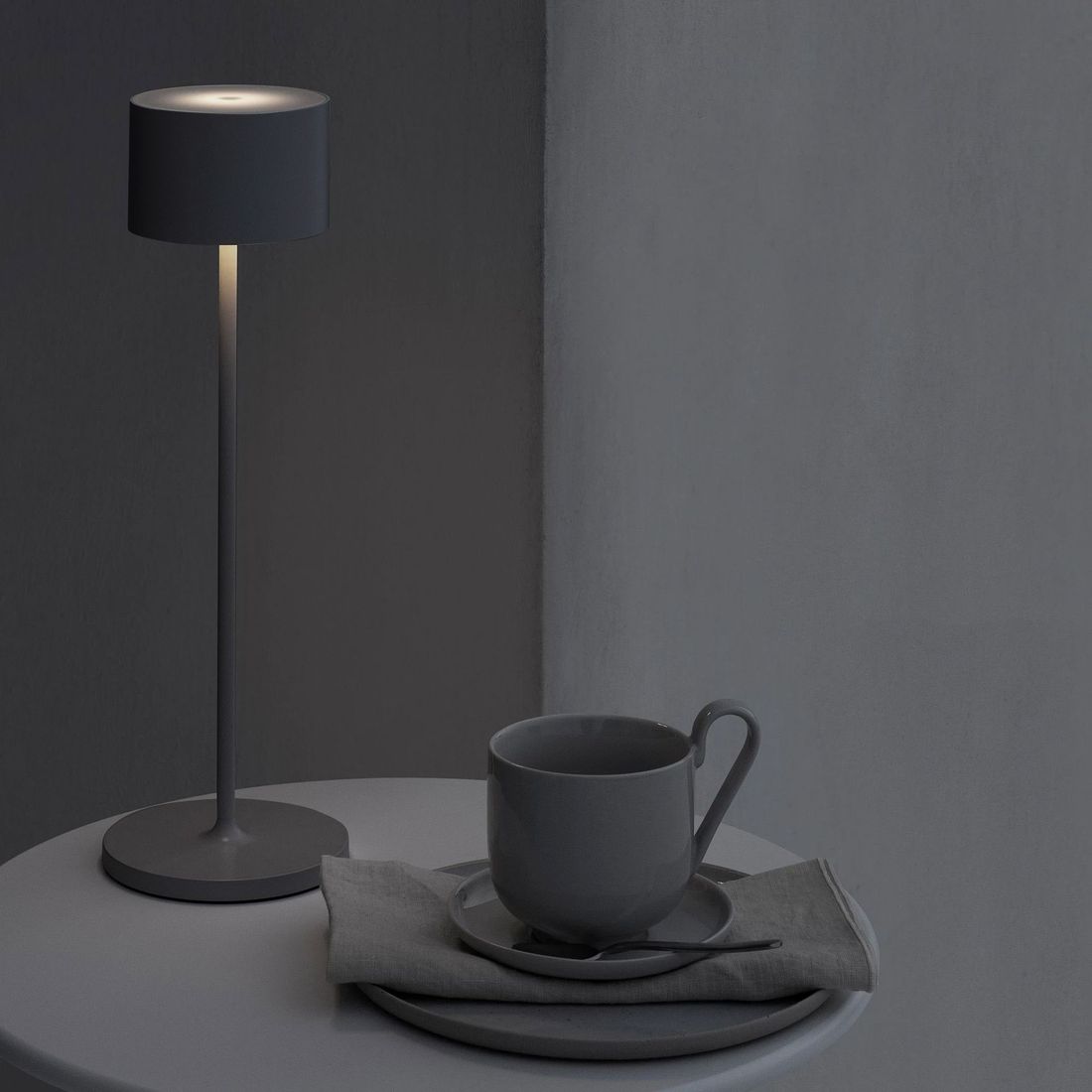 Bordlampe ute Farol Mobile LED 3.0 grå bakside