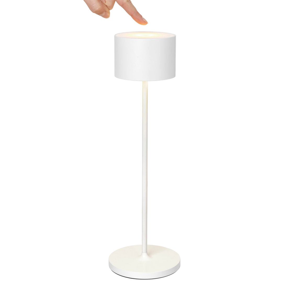Bordlampe ute Farol Mobile LED 3.0 hvit montert på bord