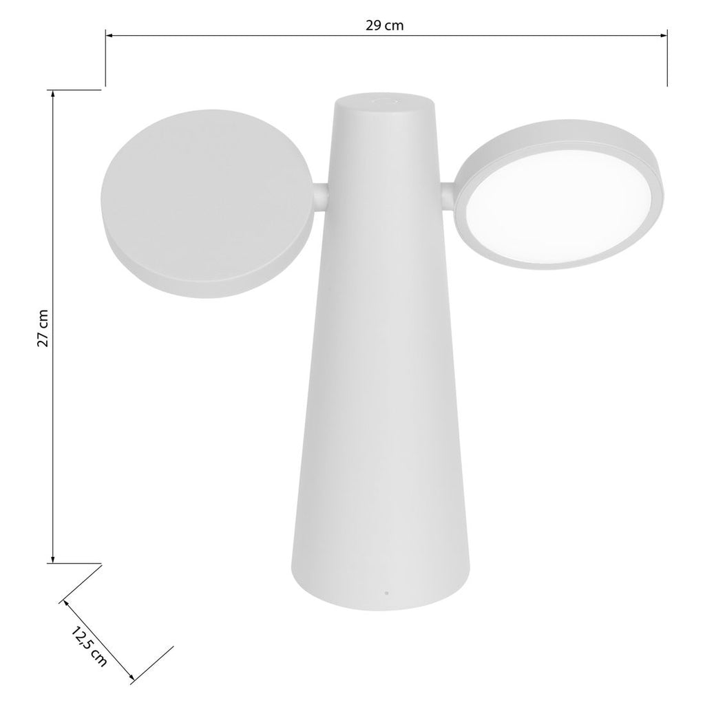 Bordlampe ute Oto aluminium 27cm - detalj av lysarmatur