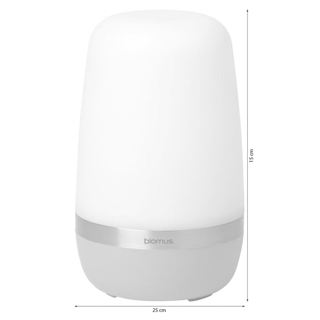 Detalj av bordlampe ute Spirit large aluminium Ø15 cm grå
