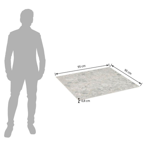 Bordplate Dekton keramikk 95x95 cm - Kettler bakside