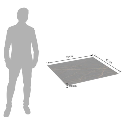 Bordplate Dekton keramikk 95x95 cm Laurent Natural bakside