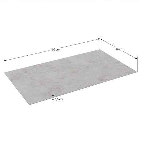 Bordplate glasskeramikk 160x90 cm mørkegrå bakside