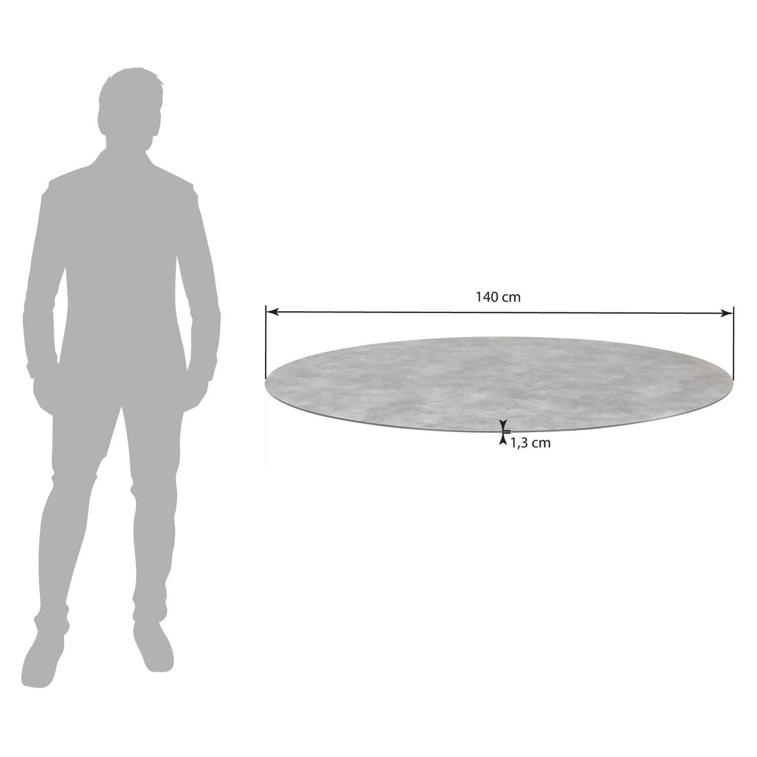Detaljbilde av Bordplate HPL Ø140 cm antrasitt Kettler
