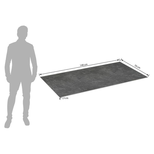Bordplate HPL 140x70 cm mørk marmor sølv - Kettler detalj av overflate