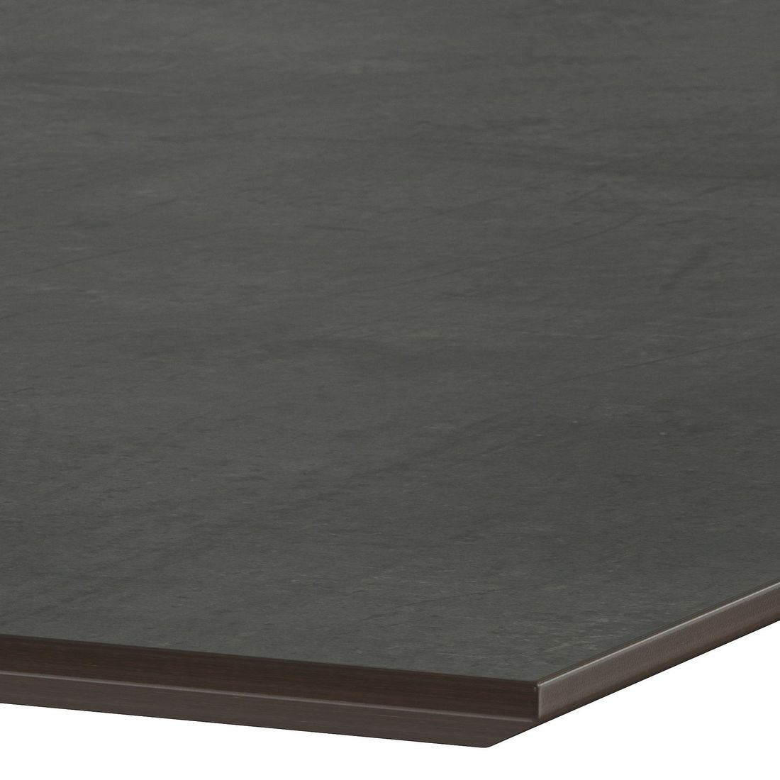 Nærbilde av Bordplate HPL 160x90 cm skråkant sement mørk materiale