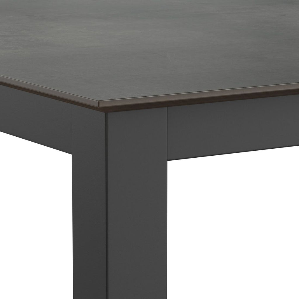 Bordplate HPL 160x90 cm skråkant sement mørk i moderne hage