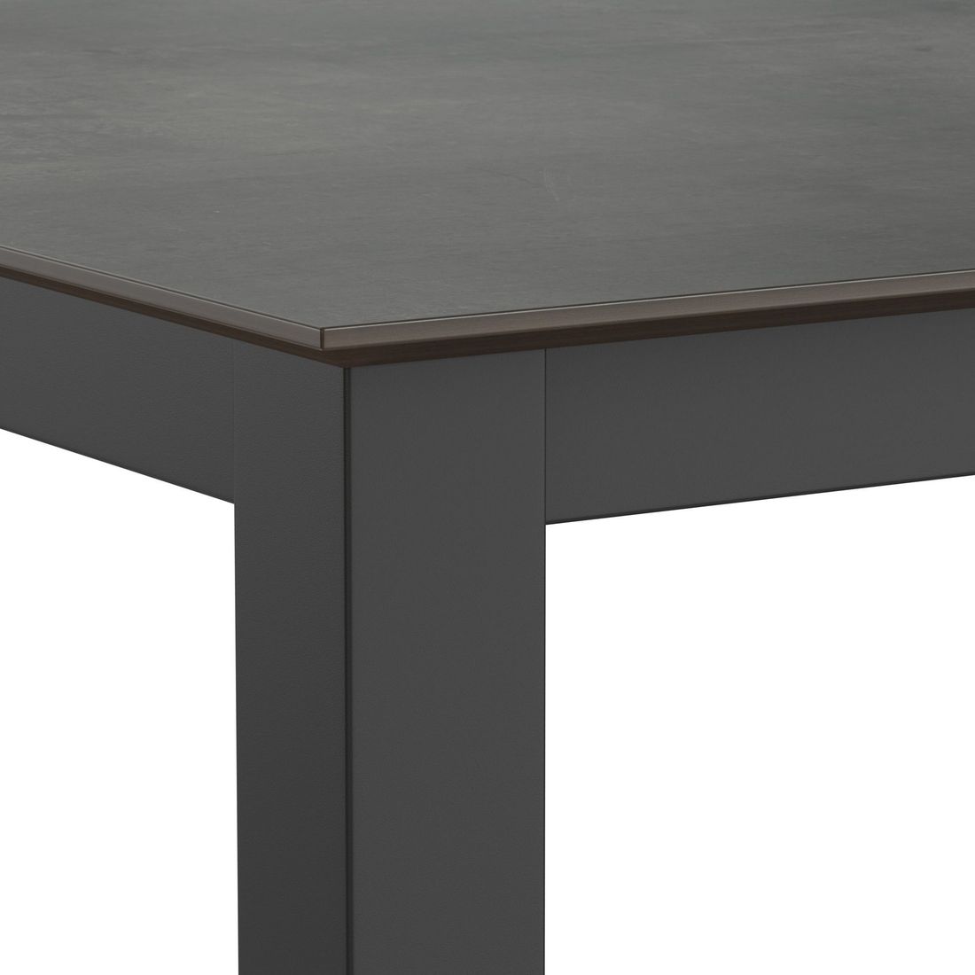 Bordplate HPL 160x90 cm skråkant sement mørk i moderne hage