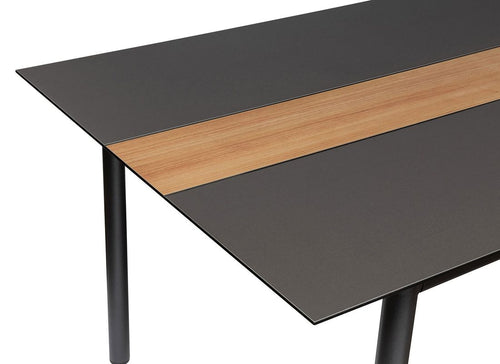 Bordplate HPL 250x97 cm mørkegrå teak-look bakside