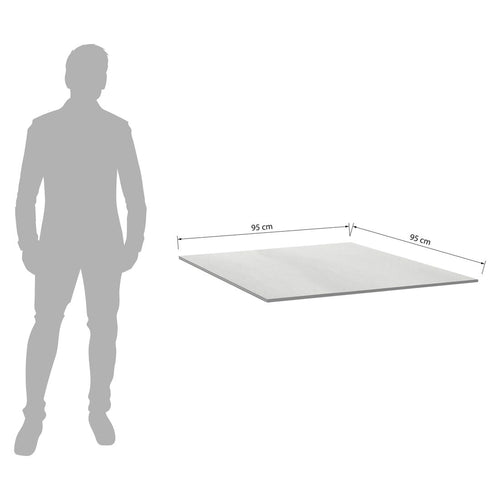 Bordplate HPL 95x95 cm lys grå stein - Kettler bakside