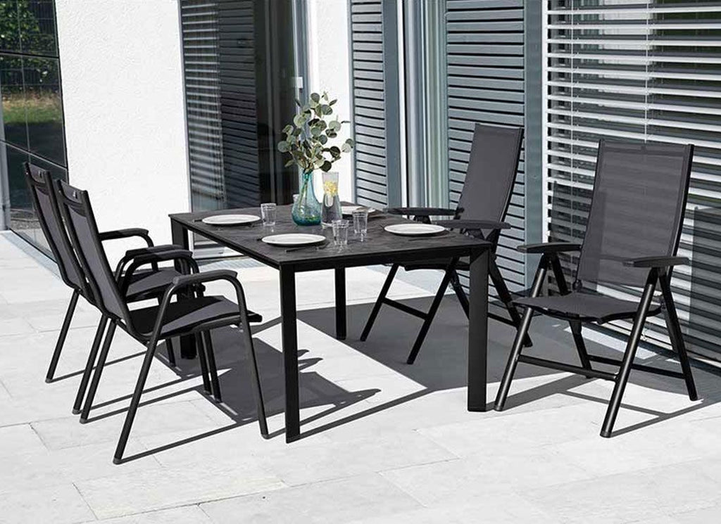 Bordplate HPL antrasitt 160x95 cm - Kettler montert på bord