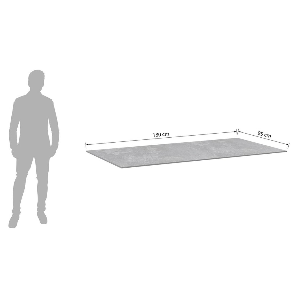 Bordplate HPL skifer krystall 180x95 cm - Kettler bakside