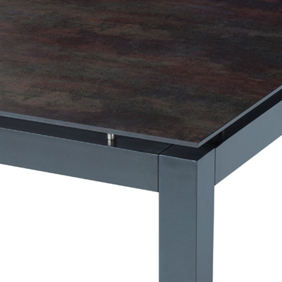 Detalj av Bordplate Lavastar keramikk 90x90 cm kobber