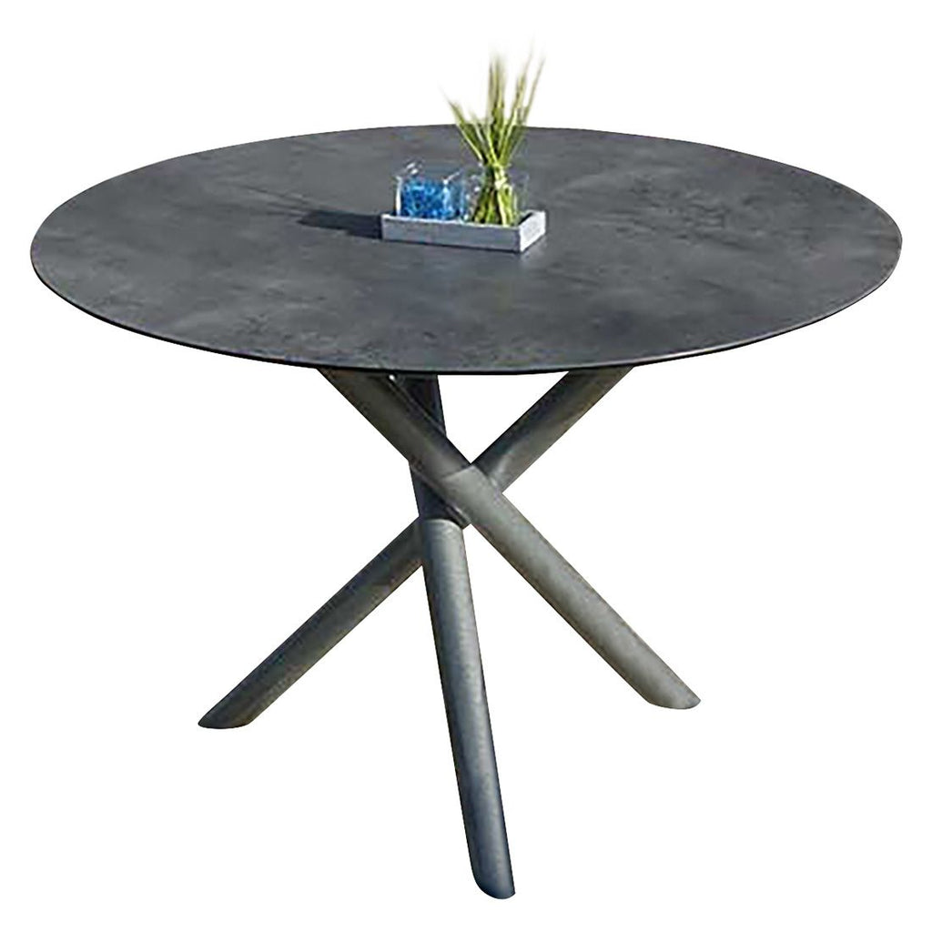 Detalj av Bordplate Mikado HPL Ø110 cm betong Zebra